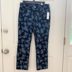 NWT-Liz Claiborn Floral Jeans- Straight Leg